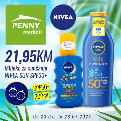 Nivea mlijeko za sunčanje sa zaštitom SPF50+ je idealan proizvod zaštite od sunca koji pruža visoku zaštitu od štetnih UV zraka.